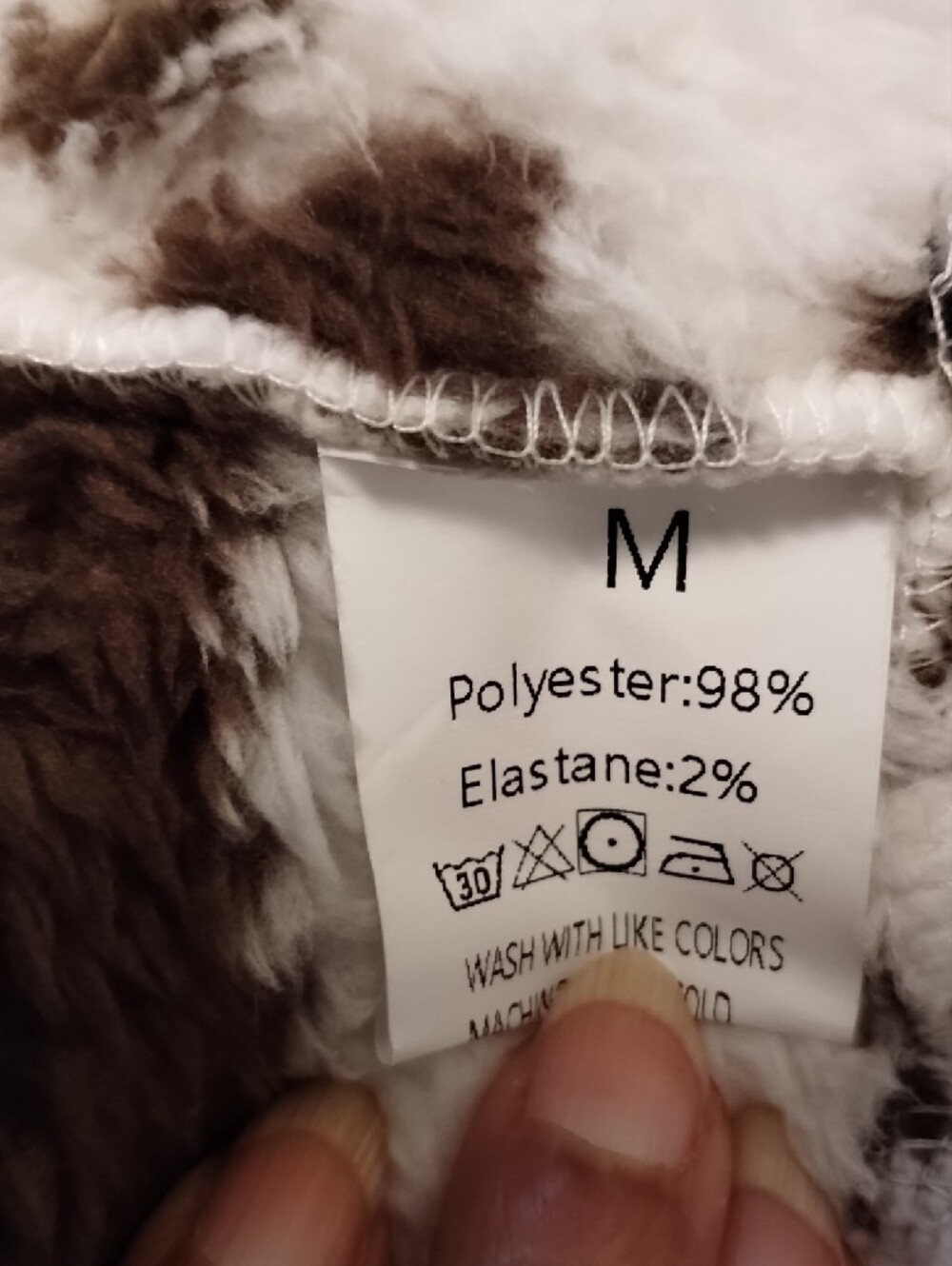 Plush Cow-Print Faux Fur Vest - White & Brown - Picture 2 of 4